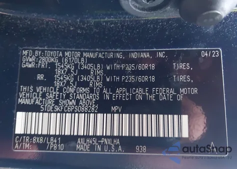 2023 Toyota Sienna Platinum from USA, damaged, VIN 5TDESKFC6PS088282